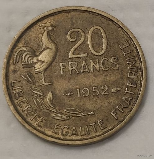 Франция 20 франков, 1952 Без отметки монетного двора (1-6-86)