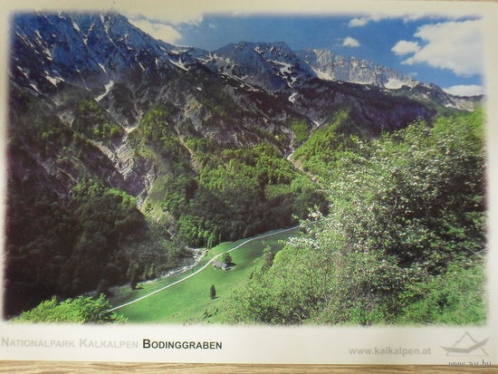 ОТКРЫТКА ПРОШЕДШАЯ ПОЧТУ. АВСТРИЯ.НАЦИОНАЛЬНЫЙ ПАРК KALKALPEN. BODINGGRABEN.