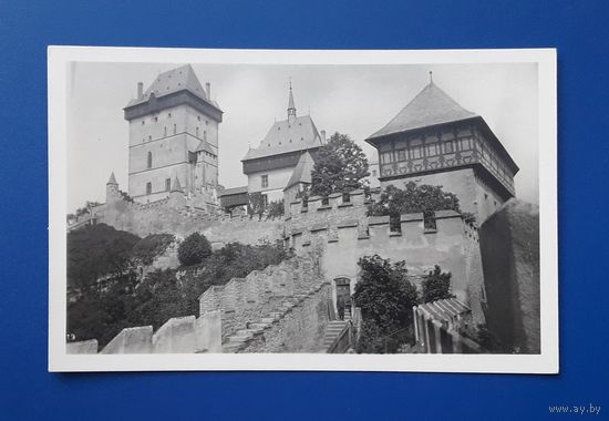 Чехия под окуп.Германии 1944г. Открытка(ПК). Замок Карлштейн. Чистая.