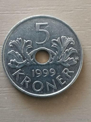 Норвегия 5 крон, 1999 год, KM# 463