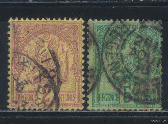 Fr Протекторат Тунис 1888 Герб Стандарт #10-1