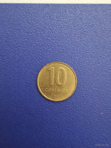 Аргентина 10 сентаво 2004 года