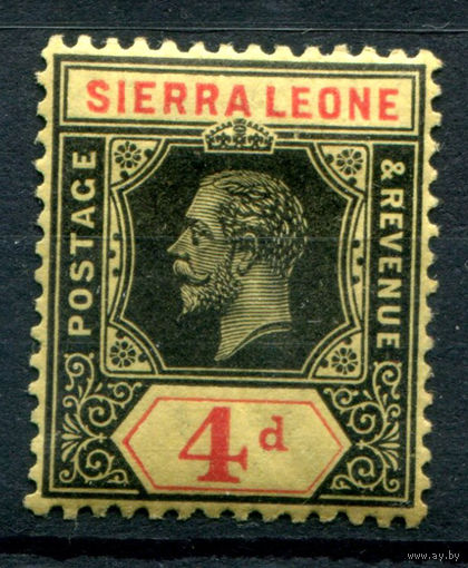 Британские колонии - Сьерра-Леоне - 1912г. - король Георг V, 4 P - 1 марка - MH [Mi 86]. #4-B5-130-A-1