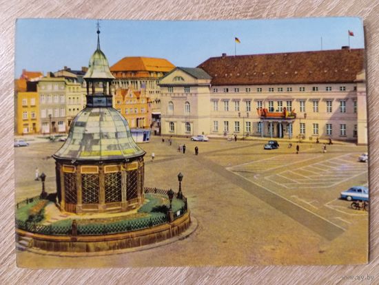 О-9. ОТКРЫТКА ПРОШЕДШАЯ ПОЧТУ. ГЕРМАНИЯ. ВИСМАР. ТОРГОВАЯ ПЛОЩАДЬ.