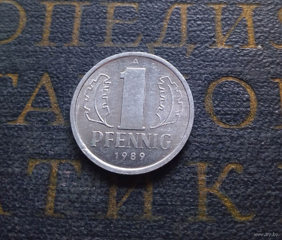 1 пфенниг 1989 (A) Германия ГДР #14 aUNC