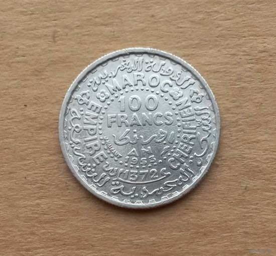 Марокко (протекторат Франции), 100 франков 1953 г., серебро 0.720