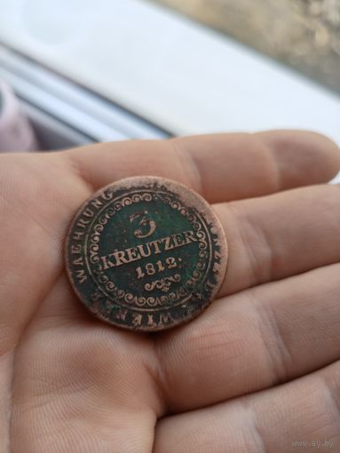 Австрия 3 крейцера, 1812 Отметка монетного двора "E" - Карлсбург