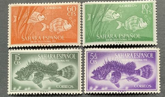 Испанские колонии. Сахара 1953. Рыбы 4 марки 139-42
