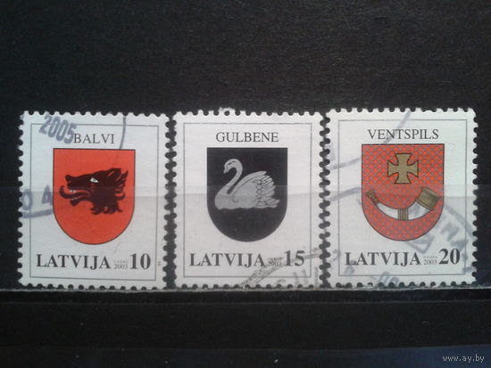 Латвия, 2003. Стандарт. Гербы городов, полная серия