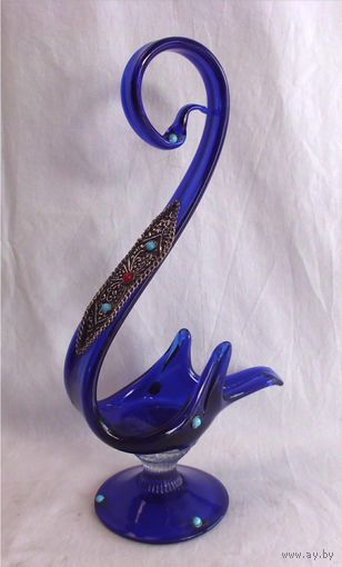 Подсвечник Лебедь Стекло 30 см