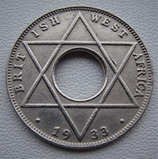 Британская Западная Африка. 1/10 пенни 1933 год KM#7 "Король Георг V"