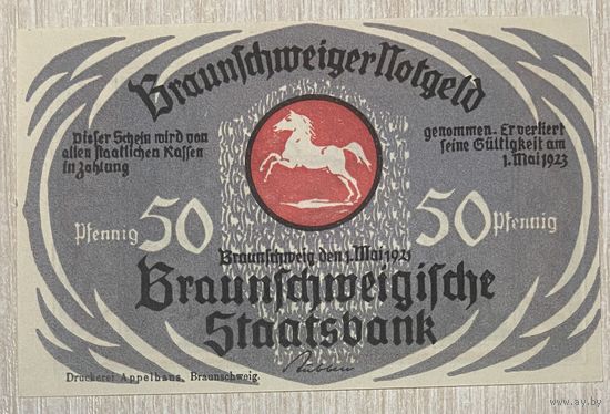 Нотгельд , 50 пфеннигов, Бад-Гарцбург 1923 год Веймарская республика