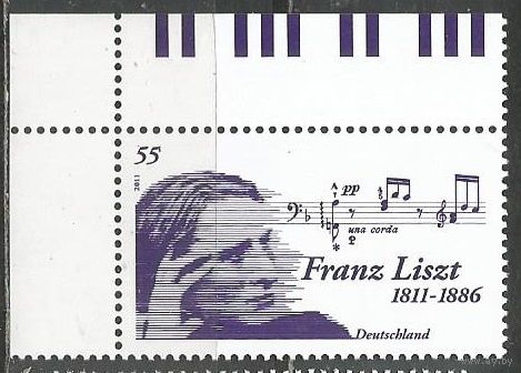 Германия. 200 леn со дня рождения Ф.Листа. Композитор. 2011г. Mi#2846.