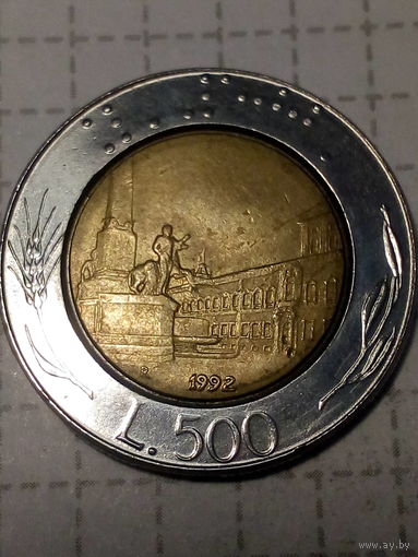 500 лир Италия  1992 год