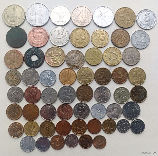 Набор 60 монет мира + бонус папка Дагостини 3 дня!С 1 рубля!Распродажа!)