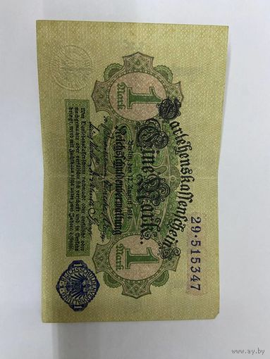1 марка Германии. Синяя печать