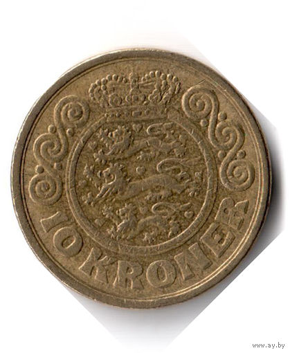 Дания. 10 крон. 1989 г.