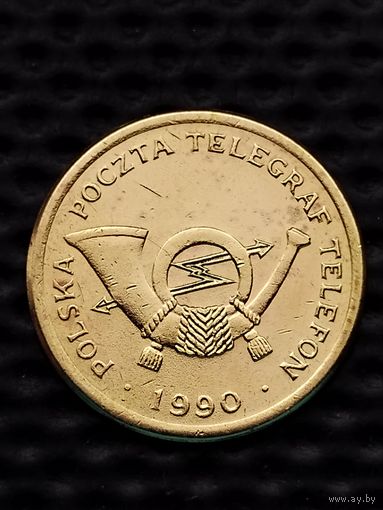 Польша. Жетон связи: телеграф, телефон 1990г. На Ау.bу. не встречал, без мц