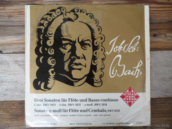 J.-P. Rampal (flote), R. Veyron-Lacroix (cembalo), J. Huchot (bass) - И.С. Бах. Сонаты для флейты и клавесина - Telefunken, Germany