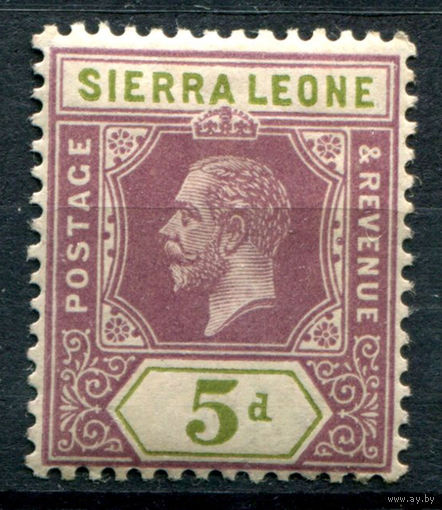Британские колонии - Сьерра-Леоне - 1912г. - король Георг V, 5 P - 1 марка - MLH [Mi 87]. #4-B5-130-A-1