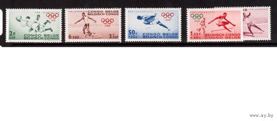 Конго-1960,(Мих.360-364) , ** , Спорт, ОИ-1960(полная серия)