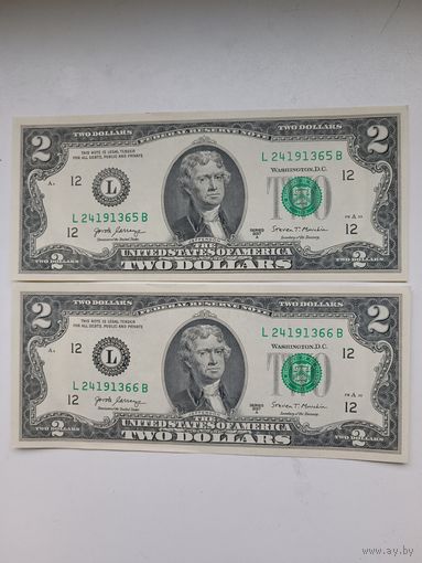 2 доллара США. 2017 год. Сан-Франциско (L).