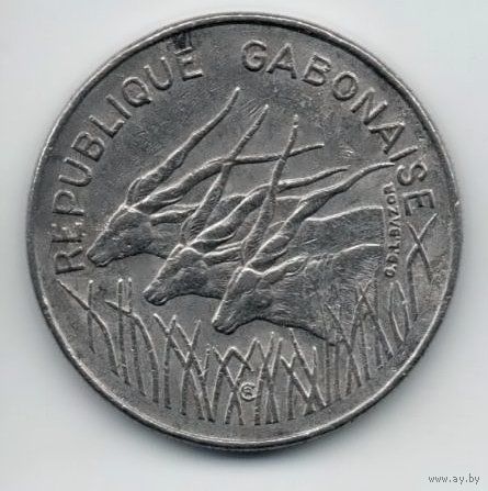 ГАБОНСКАЯ РЕСПУБЛИКА. 100 ФРАНКОВ  1985. ФАУНА.  АНТИЛОПЫ