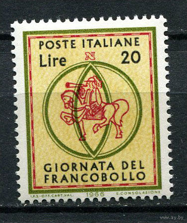 Италия - 1966 - День почтовой марки - [Mi. 1219] - полная серия - 1 марка. MNH.  (Лот 192Ai)