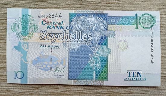 Werty71 СЕЙШЕЛЫ СЕЙШЕЛЬСКИЕ ОСТРОВА 10 РУПИЙ 2013 UNC банкнота