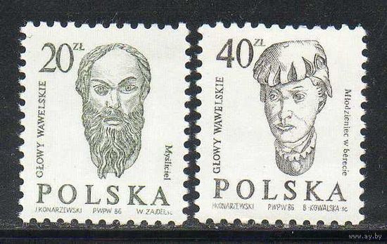 Стандартный выпуск Польша 1986 год чистая серия из 2-х марок