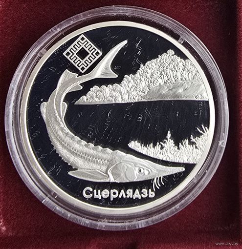 Заказник "Днепро - Сожский". Стерлядь. 20 рублей. Серебро. 2007 год.