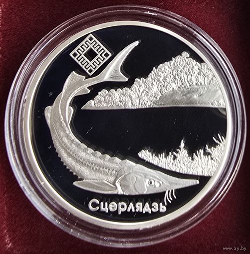Заказник "Днепро - Сожский". Стерлядь. 20 рублей. Серебро. 2007 год.
