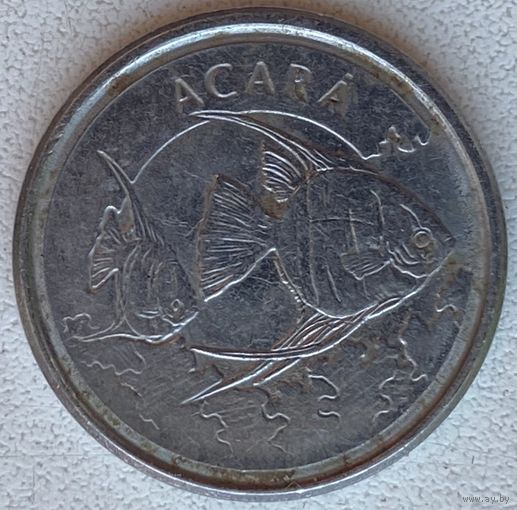Бразилия 1000 крузейро 1993 г. Акара голубая. Рыба