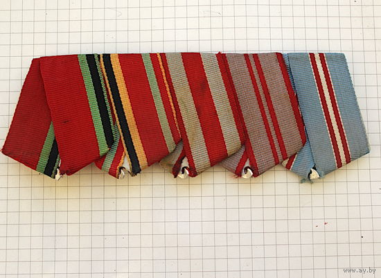 КОЛОДКА с лентами на пять медалей