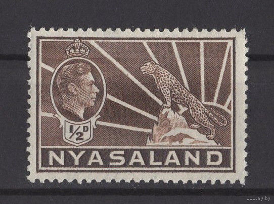 1938 Ньясаленд /NYASALAND** 0.5d Леопард, Георг VI