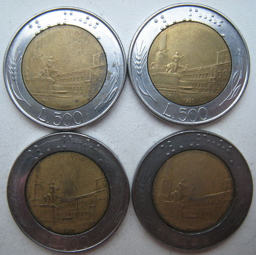 Италия 500 лир 1985, 1987, 1988 гг. Цена за 1 шт.