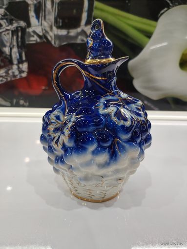 С 1 РУБЛЯ!!! Графин Корзинка с виноградом фарфор Минск СССР 1970-е.