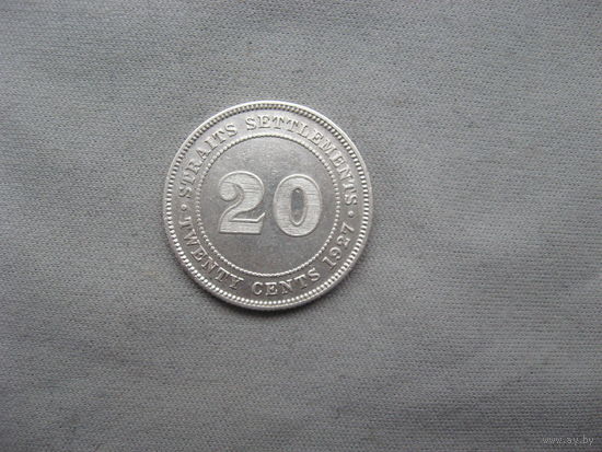 Стрейтс Сетлментс 20 центов 1927 год Георг V от 1 рубля без минимальной цены