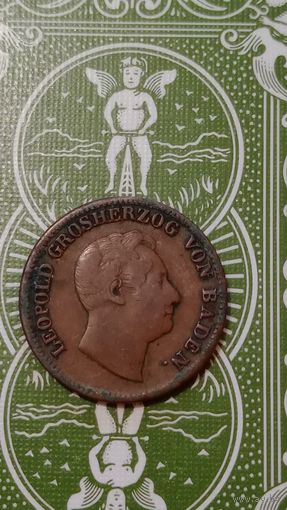 Германия Баден 1 крейцер 1852