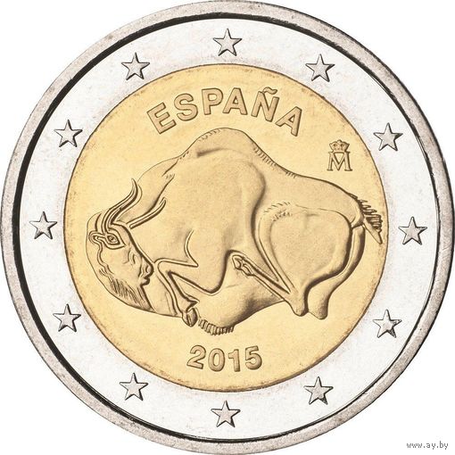 2 евро 2015 Испания Пещера Альтамира UNC из ролла