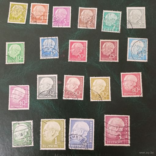 ФРГ 1954 стандарт Теодор Хойс полная серия Михель 28 евро
