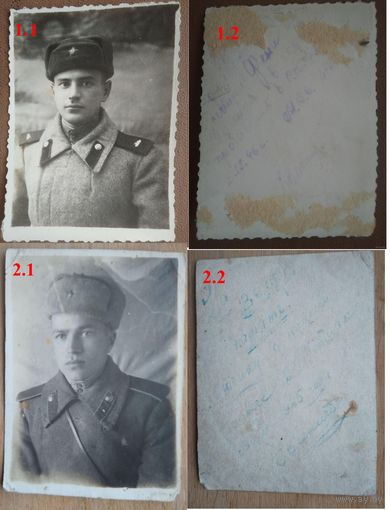 Фото солдата в зимнем обмундировании. 1940-50-е. 2 шт. Цена за 1