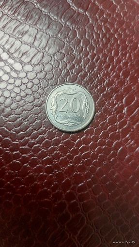 Монета 20 грошей 2016г. Польша. Отличная!