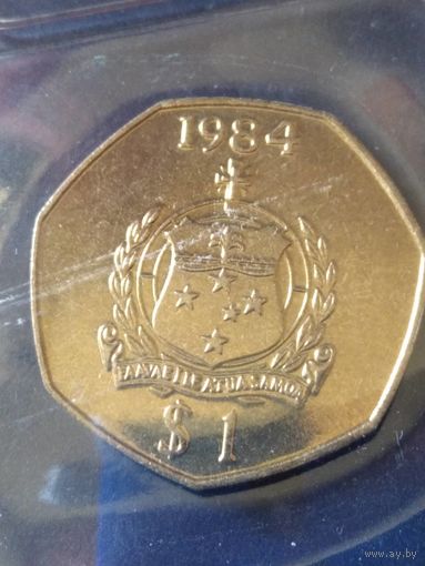 1. Распродажа. Самоа 1 тала 1984 из банковского набора. Нечастая! UNC! (СМОТРИТЕ ДРУГИЕ ЛОТЫ)