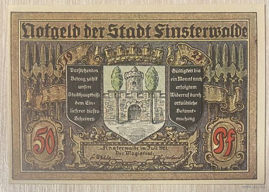 Нотгельды 50 пфеннигов 1921 год.  Финстервальд. Веймарская республика