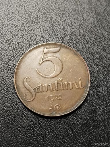 5 сантимов 1922. Хорошее состояние! С 1 рубля