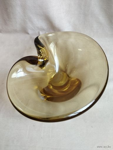 Ваза Осенний лист, гутная техника. СССР