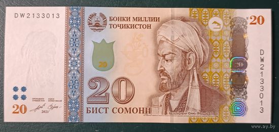 20 сомони 2021 года - Таджикистан - UNC
