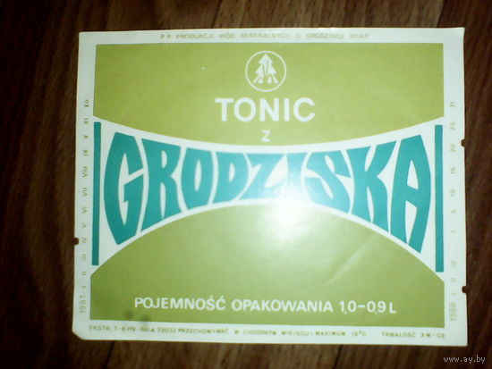 Этикетка от тоника