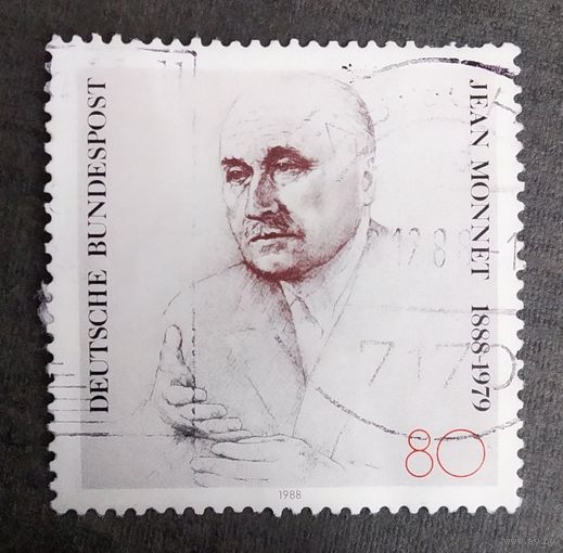 Марка Германия 1988 год 100 лет со дня рождения Жана Моне